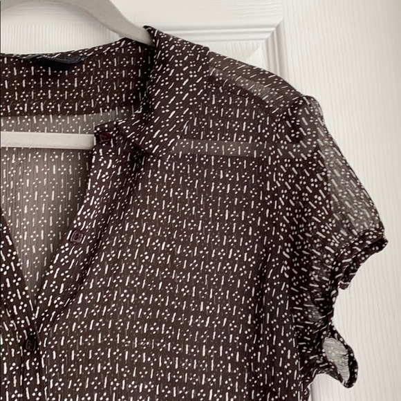 Semi-Sheer H&M Black & White Button Down Blouse - Picture 5 of 7